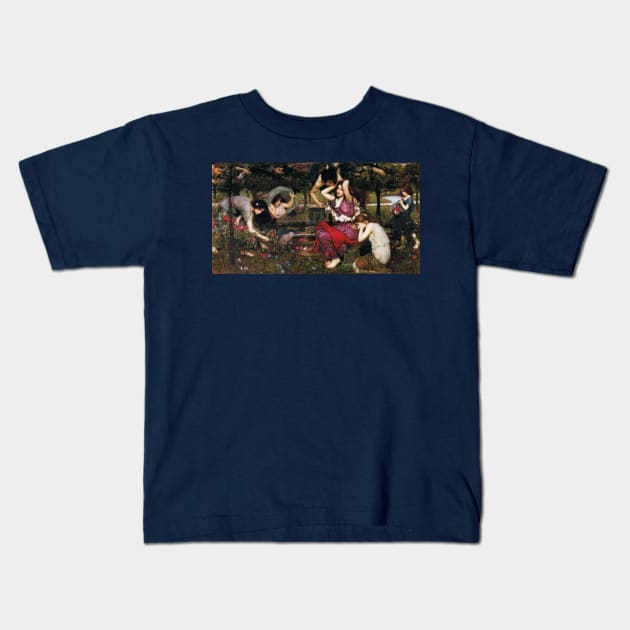 Flora and the Zephyrs, 1898 by John William Waterhouse Kids T-Shirt by immortalpeaches